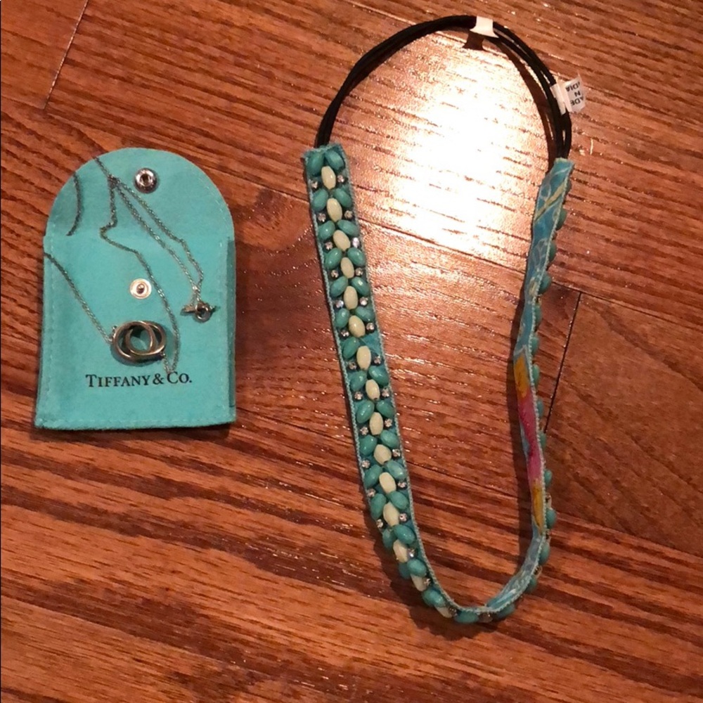 Tiffany&co necklace w Tiffany blue anthro headband